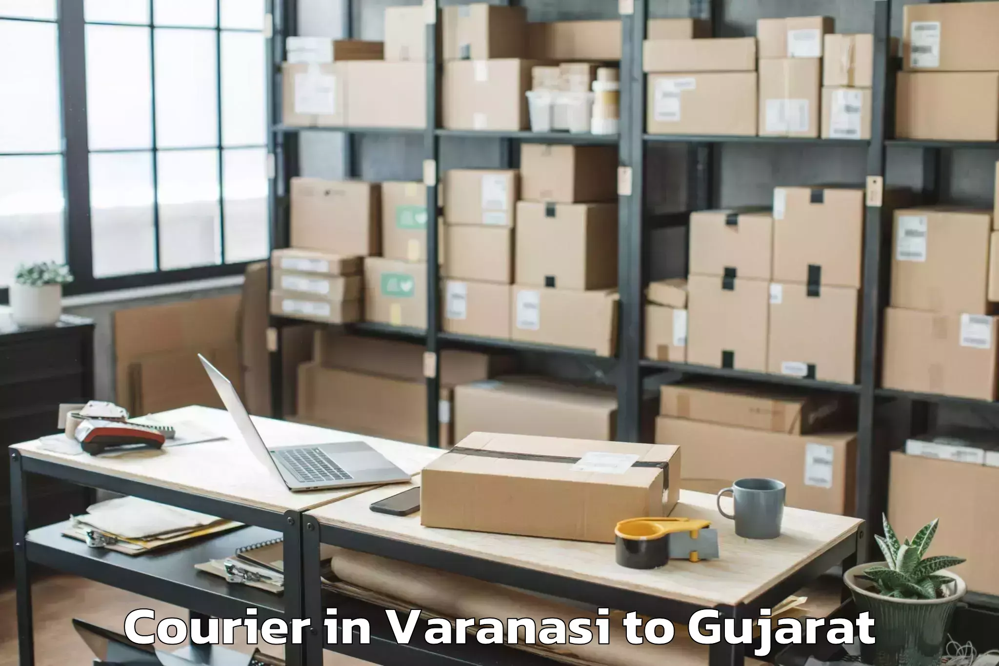 Professional Varanasi to Khedbrahma Courier